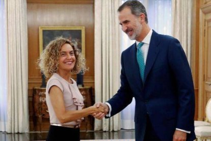 Meritxell Batet con el rey Felipe en Zarzuela