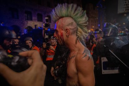 Uno de los exaltados, esta madrugada en Barcelona