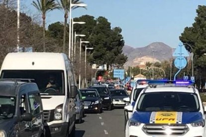 Atasco de este viernes en los accesos a Alicante