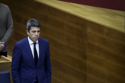 Carlos Mazón guarda un minuto de silencio.