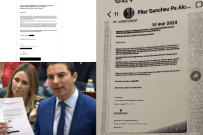El documento publicado en exclusiva por 'El Plural' que mostró Juan Lobato en la Asamblea de Madrid y el documento, sin tachones, mandado por Pilar Sánchez Acera