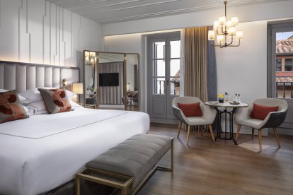 Una de las habitaciones del Gran Hotel Inglés en Madrid.