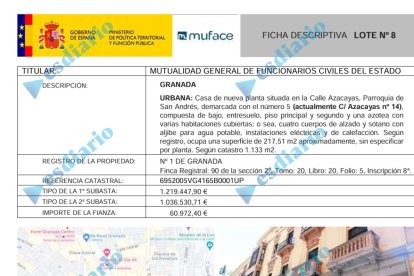 Subasta de uno de los inmuebles de Muface en Granada