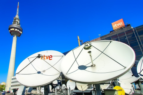 Las instalaciones de RTVE en Torrespaña, Madrid.
