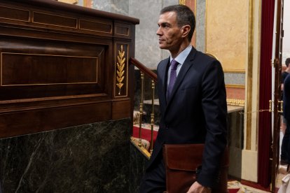 Pedro Sánchez entra en el Congreso de los Diputados.