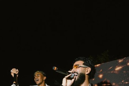 Lamine Yamal cantando con Dystinct. Lo hizo con varios cantantes