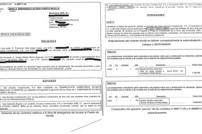 Contrato firmado entre Acciona y Servinabar referente al Puente del Centenario en Sevilla.