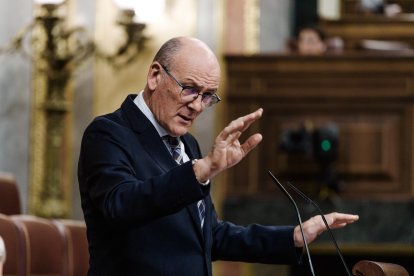 El diputado del PNV Joseba Andoni Agirretxea interviene durante un pleno en el Congreso de los Diputados.