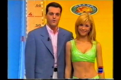 Ramón García con Pilar Soto cuando ambos presentaban el Grand Prix.