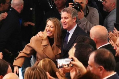 María Guardiola y el presidente del PP, Alberto Núñez Feijóo