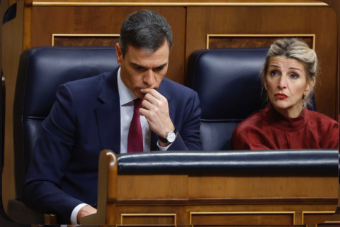 Pedro Sánchez y Yolanda Díaz en el Congreso de los diputados
