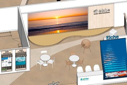 Imagen virtual del pabellón de Elche en FITUR.