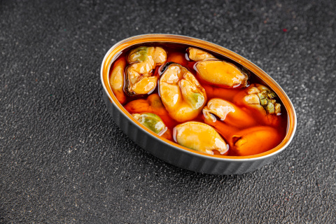 Lata de mejillones en escabeche