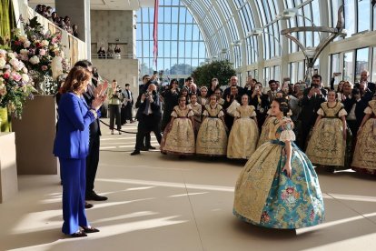 La Fallera Mayor Infantil de Valencia, Marta Mercader, el día de su Exaltación