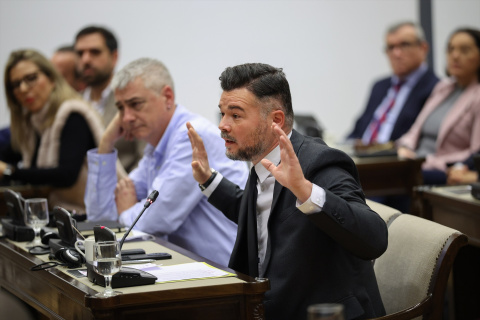 El diputado de ERC, Gabriel Rufián, en la comisión de investigación de la dana en el Congreso