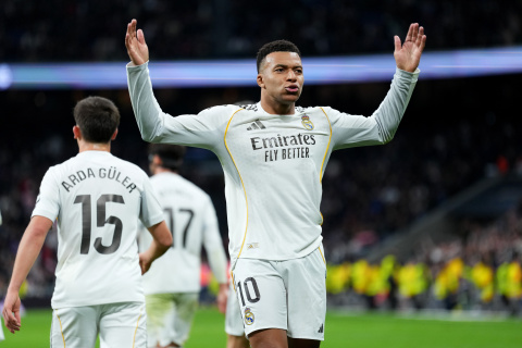 Kylian Mbappé celebra su gol ante el Levante UD (Photo by Angel Martinez/Getty Images)