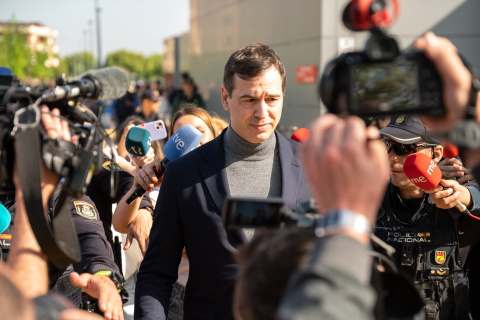 David Sánchez, saliendo del Juzgado en Badajoz el pasado mes de abril.