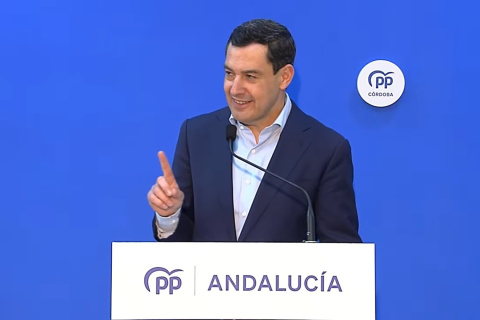 El presidente de la Junta y del PP-A, Juanma Moreno.