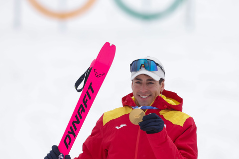 Oriol Cardona, medalla de oro español en skimo. (Photo by Alexis Boichard/Agence Zoom/Getty Images)