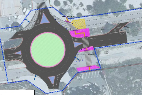 Plano de la rotonda en la avenida Elche.