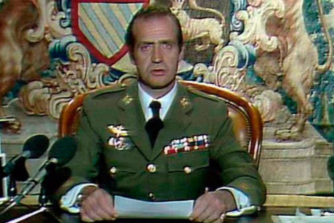 Juan Carlos I en su mensaje a la ciudadanía tras el golpe de Estado