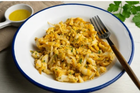 Bacalao dorado o bacalhau à Brás
