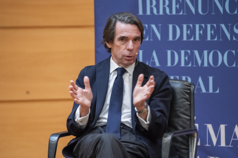 El ex-presidente del gobierno, José María Aznar presenta su libro 'Orden y Libertad' en Albacete.