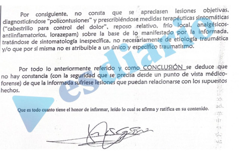 Parte médico de Sarah Santaolalla