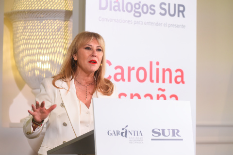 La consejera de Economía, Hacienda, Fondos Europeos y Diálogo Social y portavoz de la Junta de Andalucía, Carolina España.