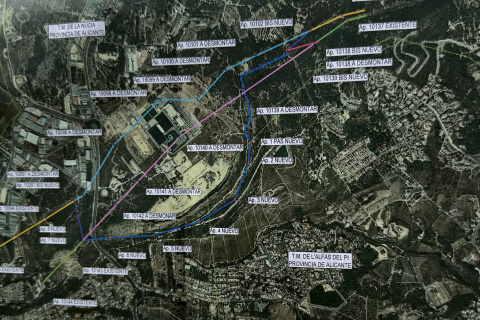 Plano del soterramiento de las lineas de alta tensión en La Nucía.
