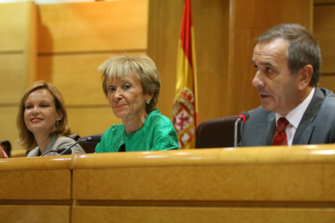 Leire Pajín y María Teresa Fernández de la Vega en los años del gobierno de Zapatero.