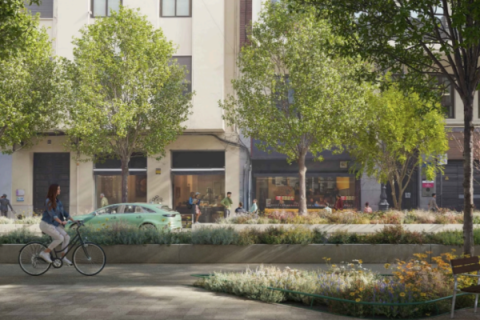 San Vicente (Guillén de Castro - Plaza España) tras la reurbanización