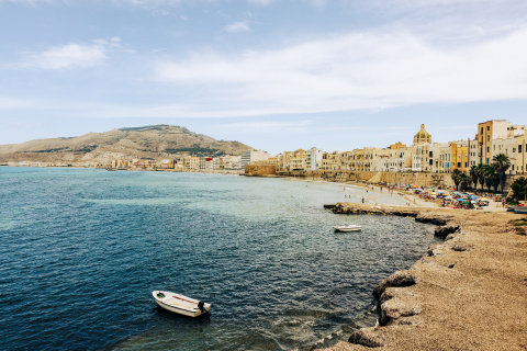 Vista de la costa de Siracusa