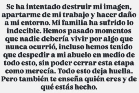 Otro parte del texto de Kiko Jiménez en Instagram.
