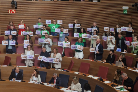 Bancada del PSOE en Les Corts