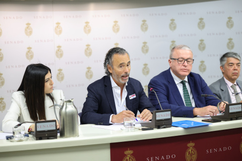 El presidente de la Asociación Víctimas Descarrilamiento Adamuz (AVDA), Mario Samper Pereira, comparece ante la Comisión de Investigación.