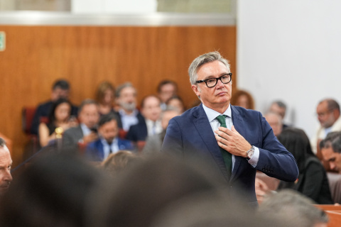 El portavoz del grupo parlamentario Vox en Andalucía, Manuel Gavira.