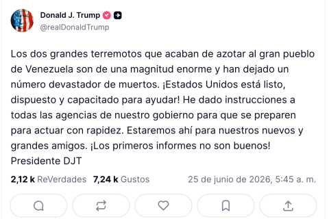 Mensaje de Donald Trump