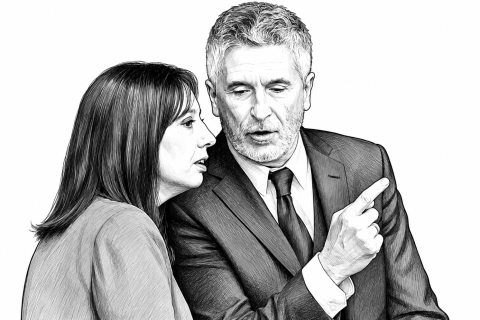 Mercedes González y el ministro del Interior, Fernando Grande-Marlaska