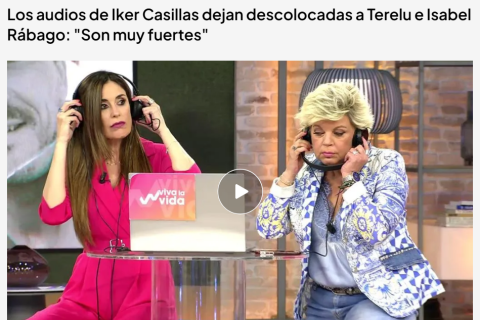 La propia web de Telecinco se hizo eco de los audios de Iker Casillas que escucharon Isabel Rábago y Terelu Campos en