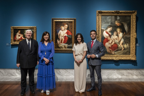 Didier Nagant, Marta Alonso, Ana Diéguez, Pablo González Torne durante la presentación de la exposición Rubens.l