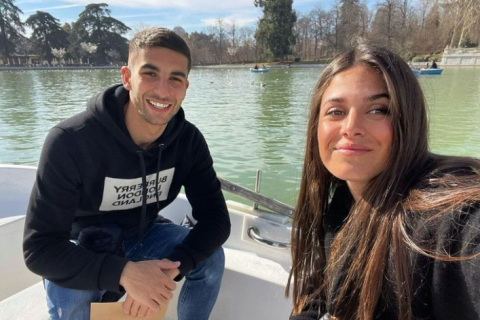 Ferrán Torres con Sira Martínez (hija de Luis Enrique) cuando eran novios.