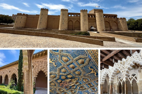 Tras la apariencia de una fortaleza, la Aljafería esconde un sorprendente palacio.