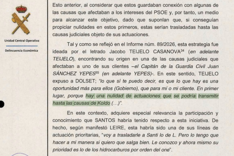 La UCO documenta que una de las estrategias investigadas podía extender una nulidad
