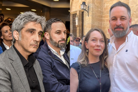 Iván Vélez y Raquel Quintanilla con Santiago Abascal