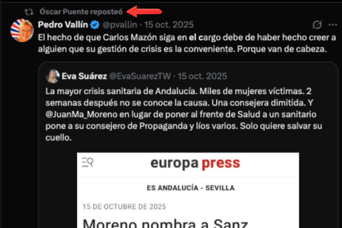 Tweet de Pedro Vallín