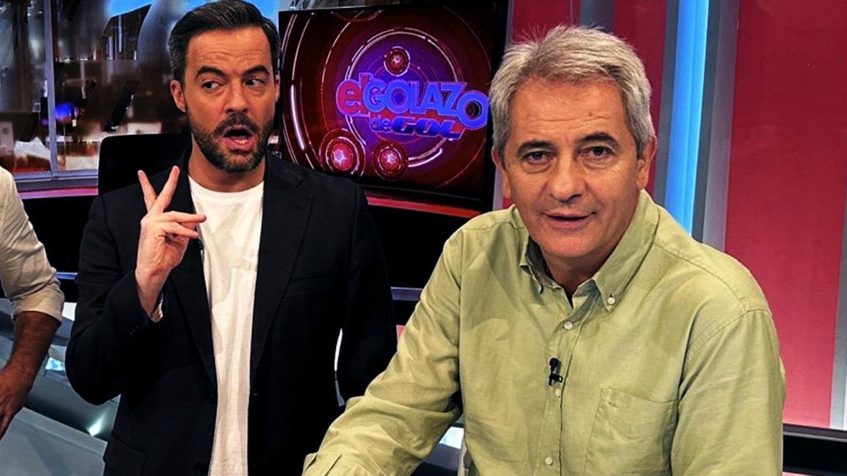 Manolo Lama, junto a Nacho Peña, en una de las emisiones de El Golazo.