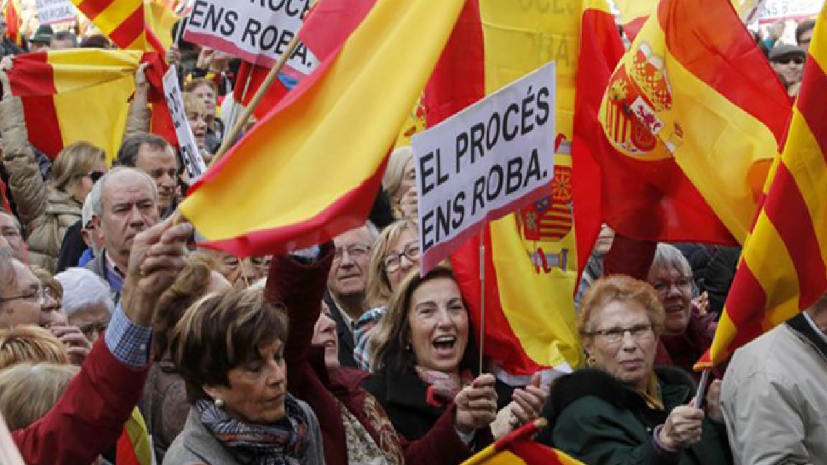 Imagen del ambiente que se vivió en la manifestación contra el 