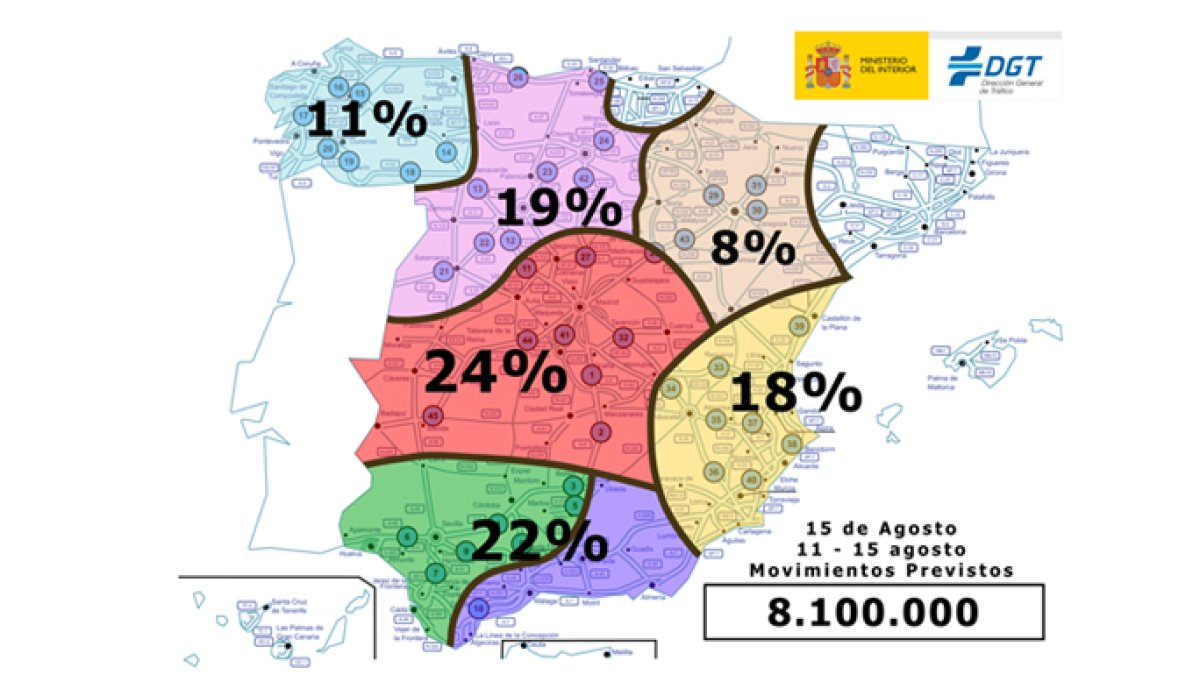 Operativo especial de Tráfico para el puente de agosto