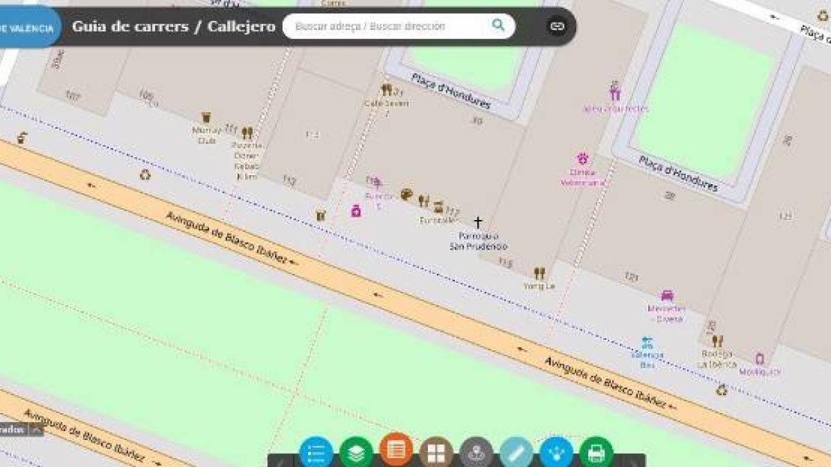 En Valencia sí ponen cruces para ubicar las iglesias en la web municipal